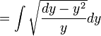  =  \int \sqrt{\frac{d y-y^2}{y}} dy 