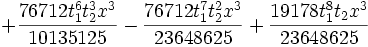 +\frac{76712 t_1^6 t_2^3 x^3}{10135125}-\frac{76712 t_1^7 t_2^2    x^3}{23648625}+\frac{19178 t_1^8 t_2 x^3}{23648625}
