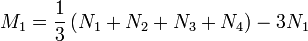 M_1=\frac{1}{3}\left(N_1+N_2+N_3+N_4\right)-3N_1