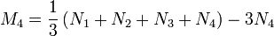 M_4=\frac{1}{3}\left(N_1+N_2+N_3+N_4\right)-3N_4
