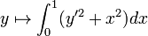 y\mapsto\int_0^1(y'^2+x^2)dx