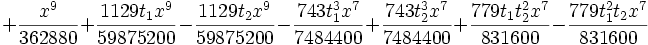 +\frac{x^9}{362880}+\frac{1129 t_1 x^9}{59875200}-\frac{1129 t_2 x^9}{59875200}-\frac{743 t_1^3 x^7}{7484400}+\frac{743 t_2^3 x^7}{7484400}+\frac{779 t_1 t_2^2 x^7}{831600}-\frac{779 t_1^2 t_2 x^7}{831600}