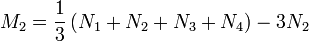 M_2=\frac{1}{3}\left(N_1+N_2+N_3+N_4\right)-3N_2