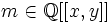 m\in{\mathbb Q}[[x,y]]