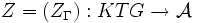 Z=(Z_\Gamma):KTG\to{\mathcal A}