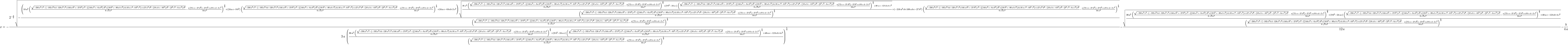 
x=-{{2^ {- {{3}\over{2}} }\,\sqrt{-{{\left(18\,a^2\,\left({{\sqrt{-256 \,a^3\,e^3-\left(-192\,a^2\,b\,d-128\,a^2\,c^2+144\,a\,b^2\,c-27\,b^4 \right)\,e^2-\left(\left(144\,a^2\,c-6\,a\,b^2\right)\,d^2+\left(18 \,b^3\,c-80\,a\,b\,c^2\right)\,d+16\,a\,c^4-4\,b^2\,c^3\right)\,e+27 \,a^2\,d^4-\left(18\,a\,b\,c-4\,b^3\right)\,d^3-\left(b^2\,c^2-4\,a \,c^3\right)\,d^2}}\over{6\,\sqrt{3}\,a^3}}-{{a\,\left(72\,c\,e-27\, d^2\right)-27\,b^2\,e+9\,b\,c\,d-2\,c^3}\over{54\,a^3}}\right)^{{{2 }\over{3}}}+\left(24\,a\,c-9\,b^2\right)\,\left({{\sqrt{-256\,a^3\,e ^3-\left(-192\,a^2\,b\,d-128\,a^2\,c^2+144\,a\,b^2\,c-27\,b^4\right) \,e^2-\left(\left(144\,a^2\,c-6\,a\,b^2\right)\,d^2+\left(18\,b^3\,c -80\,a\,b\,c^2\right)\,d+16\,a\,c^4-4\,b^2\,c^3\right)\,e+27\,a^2\,d ^4-\left(18\,a\,b\,c-4\,b^3\right)\,d^3-\left(b^2\,c^2-4\,a\,c^3 \right)\,d^2}}\over{6\,\sqrt{3}\,a^3}}-{{a\,\left(72\,c\,e-27\,d^2 \right)-27\,b^2\,e+9\,b\,c\,d-2\,c^3}\over{54\,a^3}}\right)^{{{1 }\over{3}}}+24\,a\,e-6\,b\,d+2\,c^2\right)\,\sqrt{{{36\,a^2\,\left( {{\sqrt{-256\,a^3\,e^3-\left(-192\,a^2\,b\,d-128\,a^2\,c^2+144\,a\,b ^2\,c-27\,b^4\right)\,e^2-\left(\left(144\,a^2\,c-6\,a\,b^2\right)\, d^2+\left(18\,b^3\,c-80\,a\,b\,c^2\right)\,d+16\,a\,c^4-4\,b^2\,c^3 \right)\,e+27\,a^2\,d^4-\left(18\,a\,b\,c-4\,b^3\right)\,d^3-\left(b ^2\,c^2-4\,a\,c^3\right)\,d^2}}\over{6\,\sqrt{3}\,a^3}}-{{a\,\left(72 \,c\,e-27\,d^2\right)-27\,b^2\,e+9\,b\,c\,d-2\,c^3}\over{54\,a^3}} \right)^{{{2}\over{3}}}+\left(9\,b^2-24\,a\,c\right)\,\left({{\sqrt{ -256\,a^3\,e^3-\left(-192\,a^2\,b\,d-128\,a^2\,c^2+144\,a\,b^2\,c-27 \,b^4\right)\,e^2-\left(\left(144\,a^2\,c-6\,a\,b^2\right)\,d^2+ \left(18\,b^3\,c-80\,a\,b\,c^2\right)\,d+16\,a\,c^4-4\,b^2\,c^3 \right)\,e+27\,a^2\,d^4-\left(18\,a\,b\,c-4\,b^3\right)\,d^3-\left(b ^2\,c^2-4\,a\,c^3\right)\,d^2}}\over{6\,\sqrt{3}\,a^3}}-{{a\,\left(72 \,c\,e-27\,d^2\right)-27\,b^2\,e+9\,b\,c\,d-2\,c^3}\over{54\,a^3}} \right)^{{{1}\over{3}}}+48\,a\,e-12\,b\,d+4\,c^2}\over{\left({{ \sqrt{-256\,a^3\,e^3-\left(-192\,a^2\,b\,d-128\,a^2\,c^2+144\,a\,b^2 \,c-27\,b^4\right)\,e^2-\left(\left(144\,a^2\,c-6\,a\,b^2\right)\,d^2 +\left(18\,b^3\,c-80\,a\,b\,c^2\right)\,d+16\,a\,c^4-4\,b^2\,c^3 \right)\,e+27\,a^2\,d^4-\left(18\,a\,b\,c-4\,b^3\right)\,d^3-\left(b ^2\,c^2-4\,a\,c^3\right)\,d^2}}\over{6\,\sqrt{3}\,a^3}}-{{a\,\left(72 \,c\,e-27\,d^2\right)-27\,b^2\,e+9\,b\,c\,d-2\,c^3}\over{54\,a^3}} \right)^{{{1}\over{3}}}}}}+\left(-216\,a^2\,d+108\,a\,b\,c-27\,b^3 \right)\,\left({{\sqrt{-256\,a^3\,e^3-\left(-192\,a^2\,b\,d-128\,a^2 \,c^2+144\,a\,b^2\,c-27\,b^4\right)\,e^2-\left(\left(144\,a^2\,c-6\, a\,b^2\right)\,d^2+\left(18\,b^3\,c-80\,a\,b\,c^2\right)\,d+16\,a\,c ^4-4\,b^2\,c^3\right)\,e+27\,a^2\,d^4-\left(18\,a\,b\,c-4\,b^3 \right)\,d^3-\left(b^2\,c^2-4\,a\,c^3\right)\,d^2}}\over{6\,\sqrt{3} \,a^3}}-{{a\,\left(72\,c\,e-27\,d^2\right)-27\,b^2\,e+9\,b\,c\,d-2\, c^3}\over{54\,a^3}}\right)^{{{1}\over{3}}}}\over{\left({{\sqrt{-256 \,a^3\,e^3-\left(-192\,a^2\,b\,d-128\,a^2\,c^2+144\,a\,b^2\,c-27\,b^4 \right)\,e^2-\left(\left(144\,a^2\,c-6\,a\,b^2\right)\,d^2+\left(18 \,b^3\,c-80\,a\,b\,c^2\right)\,d+16\,a\,c^4-4\,b^2\,c^3\right)\,e+27 \,a^2\,d^4-\left(18\,a\,b\,c-4\,b^3\right)\,d^3-\left(b^2\,c^2-4\,a \,c^3\right)\,d^2}}\over{6\,\sqrt{3}\,a^3}}-{{a\,\left(72\,c\,e-27\, d^2\right)-27\,b^2\,e+9\,b\,c\,d-2\,c^3}\over{54\,a^3}}\right)^{{{1 }\over{3}}}}}}}\over{3\,a\,\left({{36\,a^2\,\left({{\sqrt{-256\,a^3 \,e^3-\left(-192\,a^2\,b\,d-128\,a^2\,c^2+144\,a\,b^2\,c-27\,b^4 \right)\,e^2-\left(\left(144\,a^2\,c-6\,a\,b^2\right)\,d^2+\left(18 \,b^3\,c-80\,a\,b\,c^2\right)\,d+16\,a\,c^4-4\,b^2\,c^3\right)\,e+27 \,a^2\,d^4-\left(18\,a\,b\,c-4\,b^3\right)\,d^3-\left(b^2\,c^2-4\,a \,c^3\right)\,d^2}}\over{6\,\sqrt{3}\,a^3}}-{{a\,\left(72\,c\,e-27\, d^2\right)-27\,b^2\,e+9\,b\,c\,d-2\,c^3}\over{54\,a^3}}\right)^{{{2 }\over{3}}}+\left(9\,b^2-24\,a\,c\right)\,\left({{\sqrt{-256\,a^3\,e ^3-\left(-192\,a^2\,b\,d-128\,a^2\,c^2+144\,a\,b^2\,c-27\,b^4\right) \,e^2-\left(\left(144\,a^2\,c-6\,a\,b^2\right)\,d^2+\left(18\,b^3\,c -80\,a\,b\,c^2\right)\,d+16\,a\,c^4-4\,b^2\,c^3\right)\,e+27\,a^2\,d ^4-\left(18\,a\,b\,c-4\,b^3\right)\,d^3-\left(b^2\,c^2-4\,a\,c^3 \right)\,d^2}}\over{6\,\sqrt{3}\,a^3}}-{{a\,\left(72\,c\,e-27\,d^2 \right)-27\,b^2\,e+9\,b\,c\,d-2\,c^3}\over{54\,a^3}}\right)^{{{1 }\over{3}}}+48\,a\,e-12\,b\,d+4\,c^2}\over{\left({{\sqrt{-256\,a^3\, e^3-\left(-192\,a^2\,b\,d-128\,a^2\,c^2+144\,a\,b^2\,c-27\,b^4 \right)\,e^2-\left(\left(144\,a^2\,c-6\,a\,b^2\right)\,d^2+\left(18 \,b^3\,c-80\,a\,b\,c^2\right)\,d+16\,a\,c^4-4\,b^2\,c^3\right)\,e+27 \,a^2\,d^4-\left(18\,a\,b\,c-4\,b^3\right)\,d^3-\left(b^2\,c^2-4\,a \,c^3\right)\,d^2}}\over{6\,\sqrt{3}\,a^3}}-{{a\,\left(72\,c\,e-27\, d^2\right)-27\,b^2\,e+9\,b\,c\,d-2\,c^3}\over{54\,a^3}}\right)^{{{1 }\over{3}}}}}\right)^{{{1}\over{4}}}}}-{{\sqrt{{{36\,a^2\,\left({{ \sqrt{-256\,a^3\,e^3-\left(-192\,a^2\,b\,d-128\,a^2\,c^2+144\,a\,b^2 \,c-27\,b^4\right)\,e^2-\left(\left(144\,a^2\,c-6\,a\,b^2\right)\,d^2 +\left(18\,b^3\,c-80\,a\,b\,c^2\right)\,d+16\,a\,c^4-4\,b^2\,c^3 \right)\,e+27\,a^2\,d^4-\left(18\,a\,b\,c-4\,b^3\right)\,d^3-\left(b ^2\,c^2-4\,a\,c^3\right)\,d^2}}\over{6\,\sqrt{3}\,a^3}}-{{a\,\left(72 \,c\,e-27\,d^2\right)-27\,b^2\,e+9\,b\,c\,d-2\,c^3}\over{54\,a^3}} \right)^{{{2}\over{3}}}+\left(9\,b^2-24\,a\,c\right)\,\left({{\sqrt{ -256\,a^3\,e^3-\left(-192\,a^2\,b\,d-128\,a^2\,c^2+144\,a\,b^2\,c-27 \,b^4\right)\,e^2-\left(\left(144\,a^2\,c-6\,a\,b^2\right)\,d^2+ \left(18\,b^3\,c-80\,a\,b\,c^2\right)\,d+16\,a\,c^4-4\,b^2\,c^3 \right)\,e+27\,a^2\,d^4-\left(18\,a\,b\,c-4\,b^3\right)\,d^3-\left(b ^2\,c^2-4\,a\,c^3\right)\,d^2}}\over{6\,\sqrt{3}\,a^3}}-{{a\,\left(72 \,c\,e-27\,d^2\right)-27\,b^2\,e+9\,b\,c\,d-2\,c^3}\over{54\,a^3}} \right)^{{{1}\over{3}}}+48\,a\,e-12\,b\,d+4\,c^2}\over{\left({{ \sqrt{-256\,a^3\,e^3-\left(-192\,a^2\,b\,d-128\,a^2\,c^2+144\,a\,b^2 \,c-27\,b^4\right)\,e^2-\left(\left(144\,a^2\,c-6\,a\,b^2\right)\,d^2 +\left(18\,b^3\,c-80\,a\,b\,c^2\right)\,d+16\,a\,c^4-4\,b^2\,c^3 \right)\,e+27\,a^2\,d^4-\left(18\,a\,b\,c-4\,b^3\right)\,d^3-\left(b ^2\,c^2-4\,a\,c^3\right)\,d^2}}\over{6\,\sqrt{3}\,a^3}}-{{a\,\left(72 \,c\,e-27\,d^2\right)-27\,b^2\,e+9\,b\,c\,d-2\,c^3}\over{54\,a^3}} \right)^{{{1}\over{3}}}}}}}\over{12\,a}}-{{b}\over{4\,a}}
