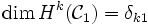 \dim H^k({\mathcal C}_1)=\delta_{k1}
