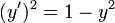 (y')^2=1-y^2