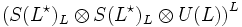 \left(S(L^\star)_L\otimes S(L^\star)_L\otimes U(L)\right)^L
