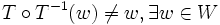 T \circ T^{-1}(w) \neq w,  \exists w\in W