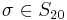 \sigma\in S_{20}