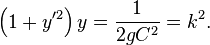 \left(1+y'^2\right)y=\frac{1}{2gC^2}=k^2.