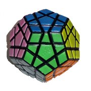 The Megaminx permutation puzzle in a solved state.